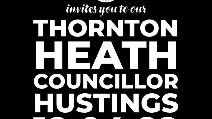 Thornton Heath Councillor Hustings flyer