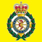 London Ambulance Service logo on bright yellow background