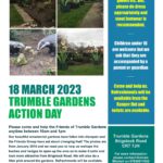 trumble gardens in thornton heath's action day poster. 4 images of trumble gardens and infoormatioon such as the date: 18th march 2023